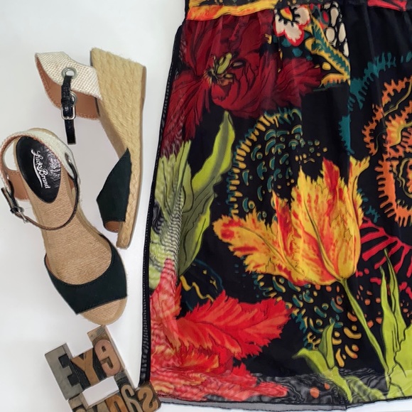 DESIGUAL by LACROIX FLORECILLA Black Mesh Floral Print Dress - Picture 12 of 16